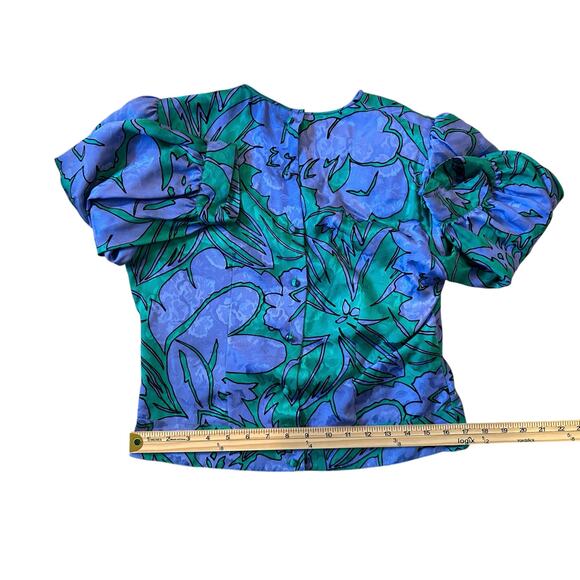 Vintage Rare 100% Silk Tropical Floral 2 Piece Skirt Set Size 6 Made in Korea - Picture 7 of 11